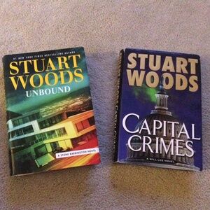 Two Stuart Woods Book Capital Crimes and Unbound Hardcover